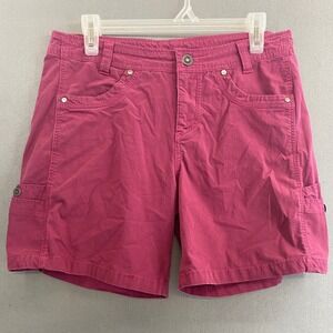 Kuhl Magenta Pink Hiking Shorts Womens Size 8 Cargo Utility Outdoor Gorpcore